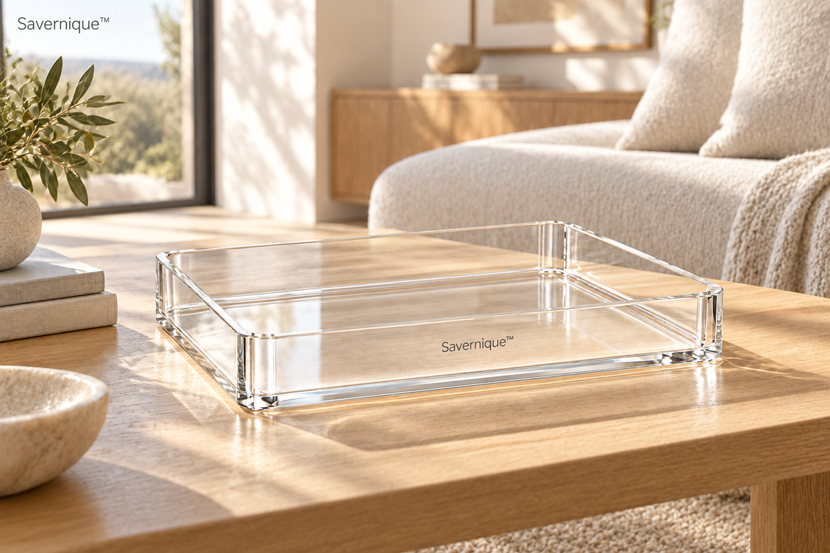 Savernique™ Minimalist Clear Acrylic Storage Tray