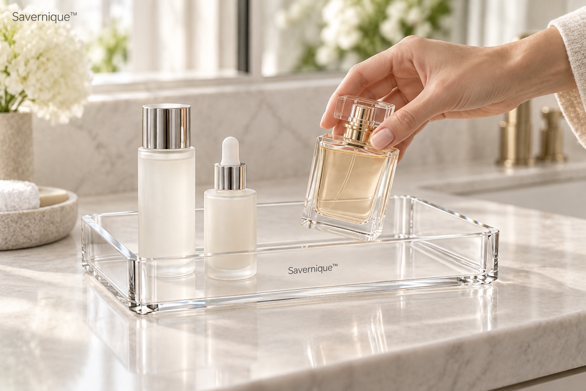 Savernique™ Minimalist Clear Acrylic Storage Tray